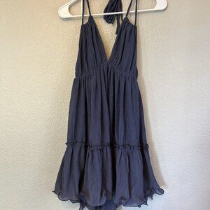 Lulus Sweet And Sunny Blue Tiered Ruffle Mini Dress With Strappy Back Size Small
